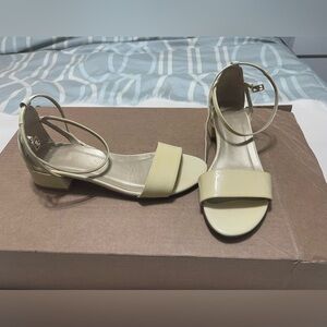 Stuart Weitzman Cream Block Heel Sandals
